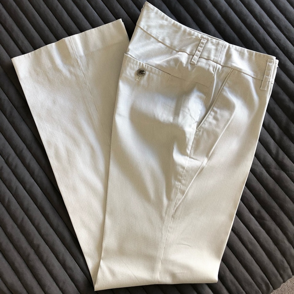 Ann Taylor LOFT white pinstripe pants